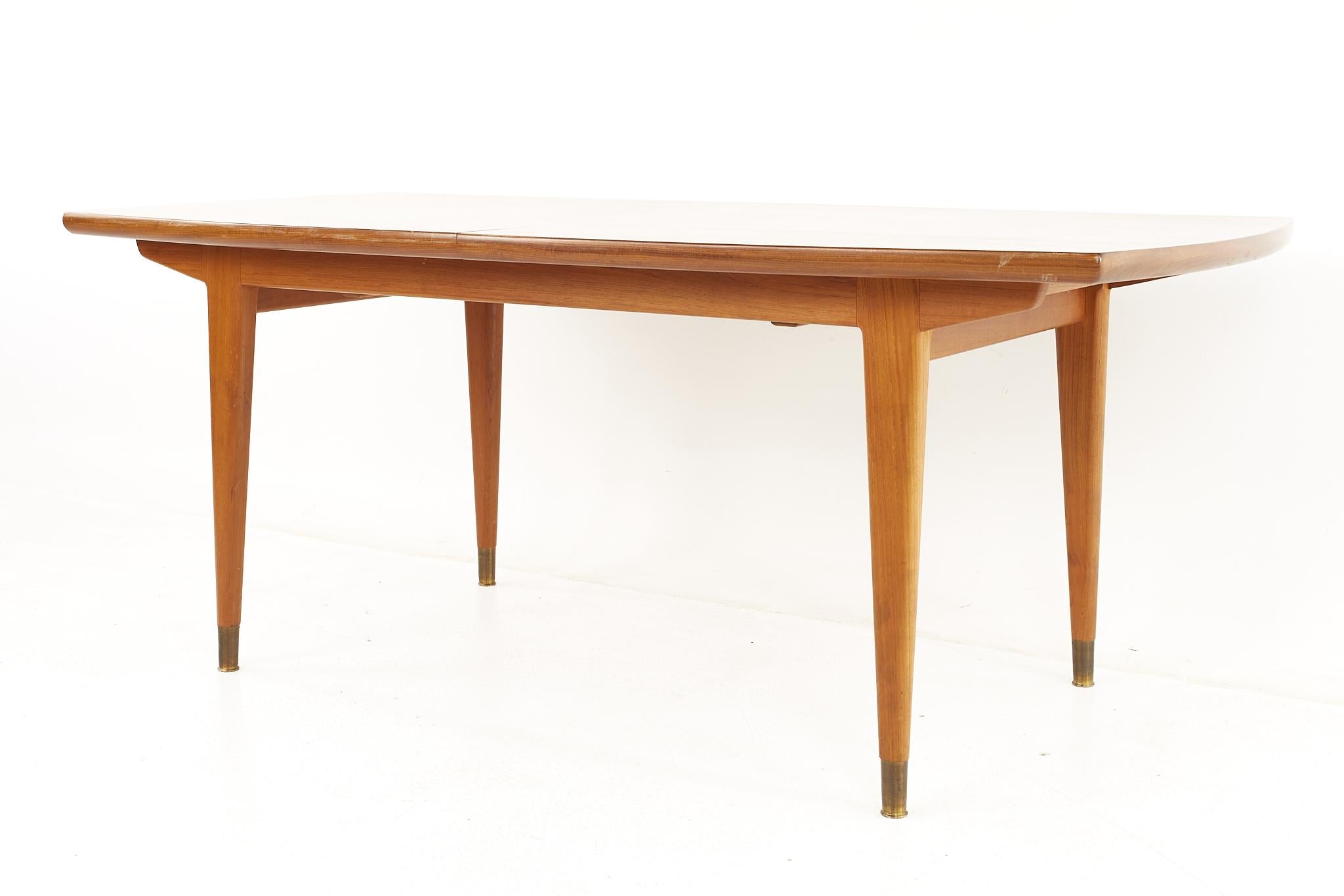 Mid-Century Modern Gustav Bahus for Ingolf Bahus of Norway MCM Teak Dining Table with 3 Leaves