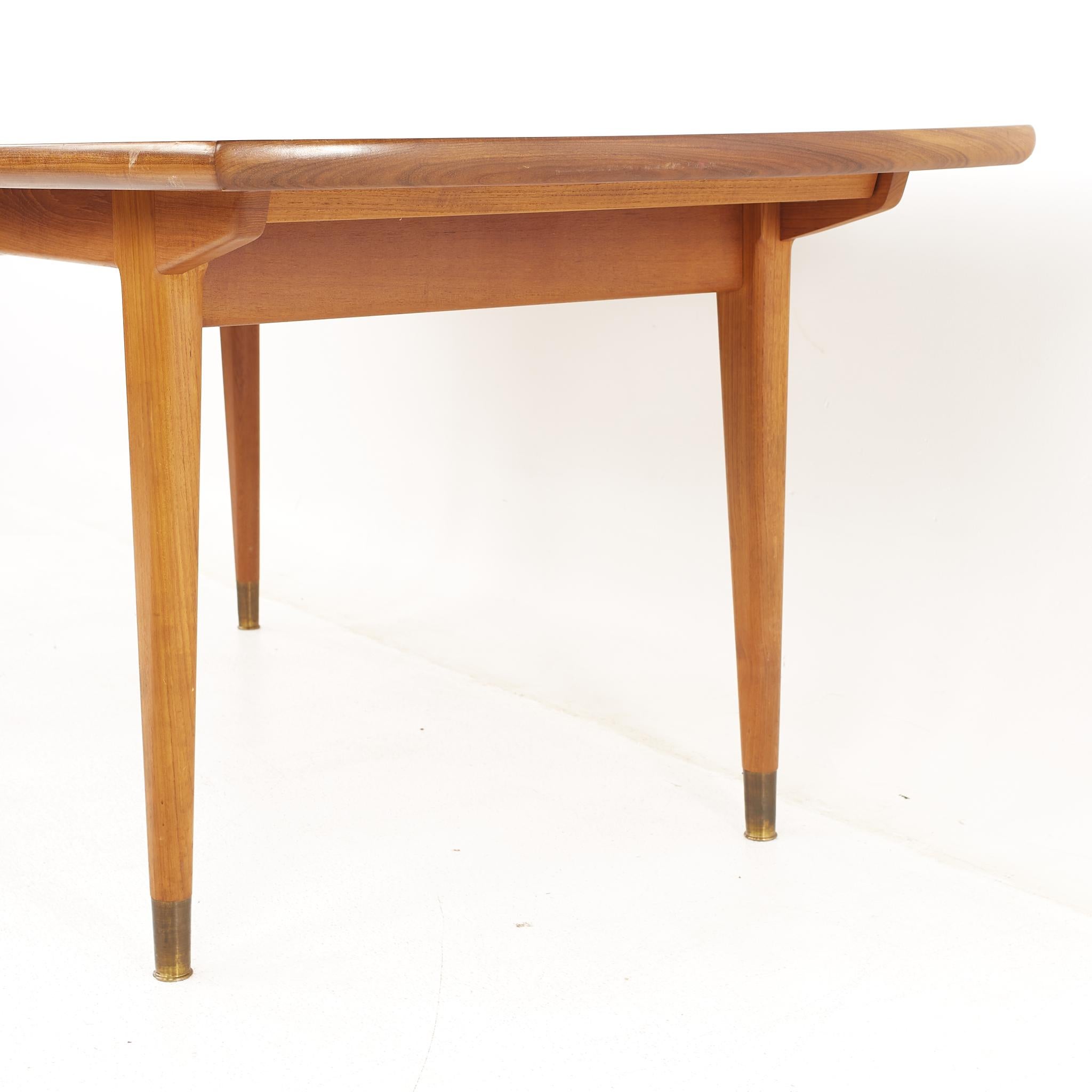 Norwegian Gustav Bahus for Ingolf Bahus of Norway MCM Teak Dining Table with 3 Leaves