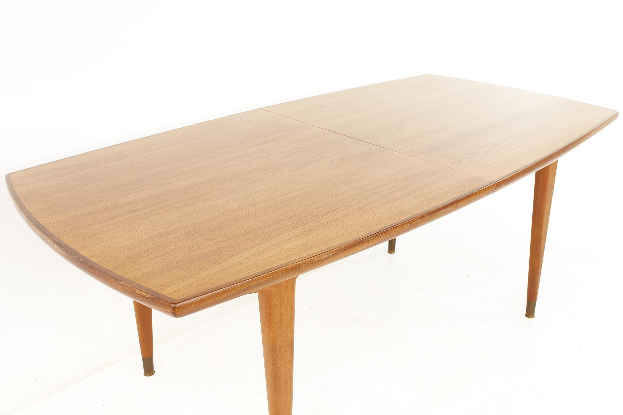 Late 20th Century Gustav Bahus for Ingolf Bahus of Norway MCM Teak Dining Table with 3 Leaves
