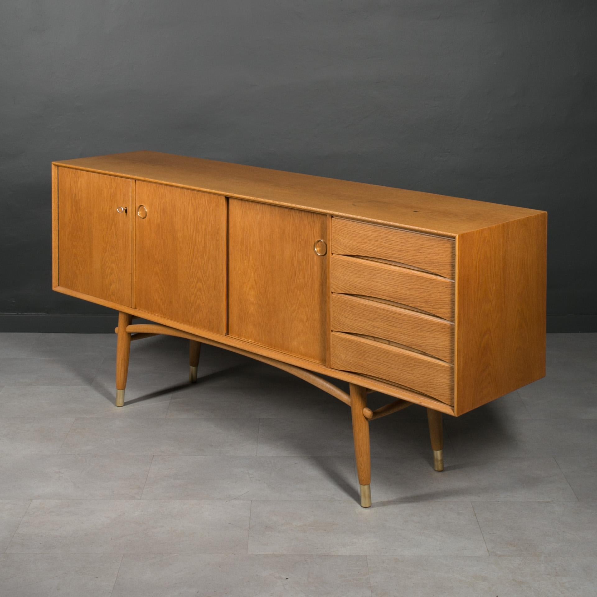 Gustav Bahus Oak Sideboard, Scandinavian & MidCentury Modern Elegance For Sale 1