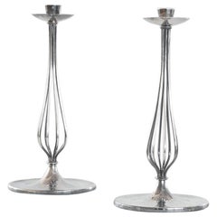 Gustav Beran Pareja de candelabros plateados Van Kempen & Begeer Años 60
