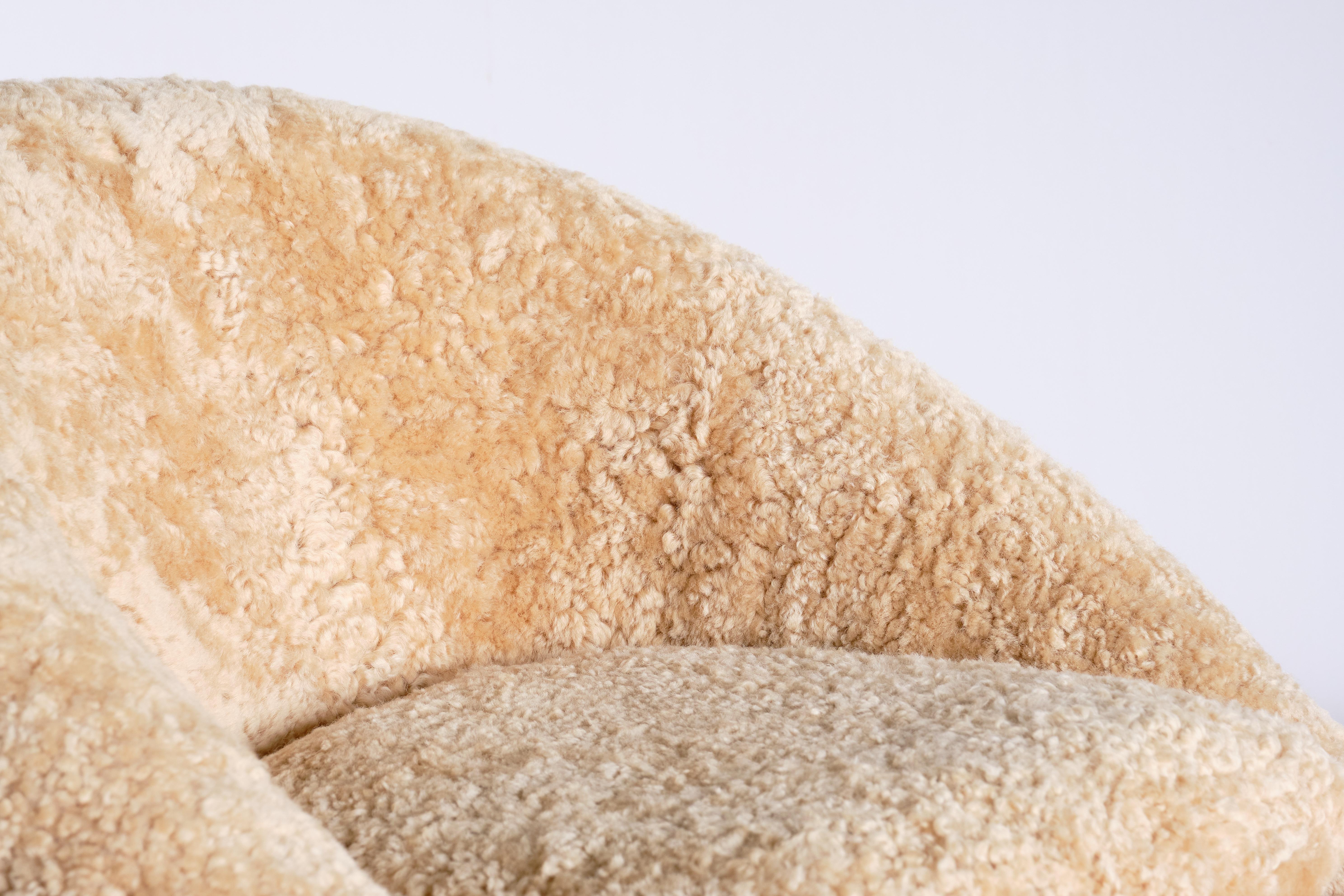 Gustav Bergmann Lounge Chair in Sheepskin and Beech, Germany, 1960 1