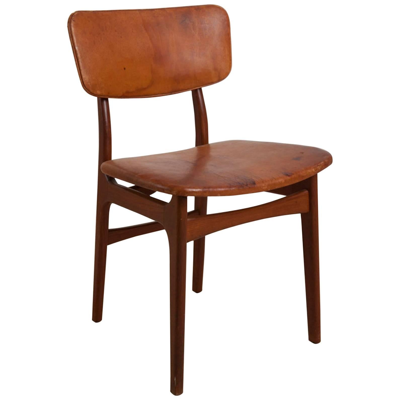 Gustav Bertelsen, Danish Craftsman Chair, Mahogany and Original Leather