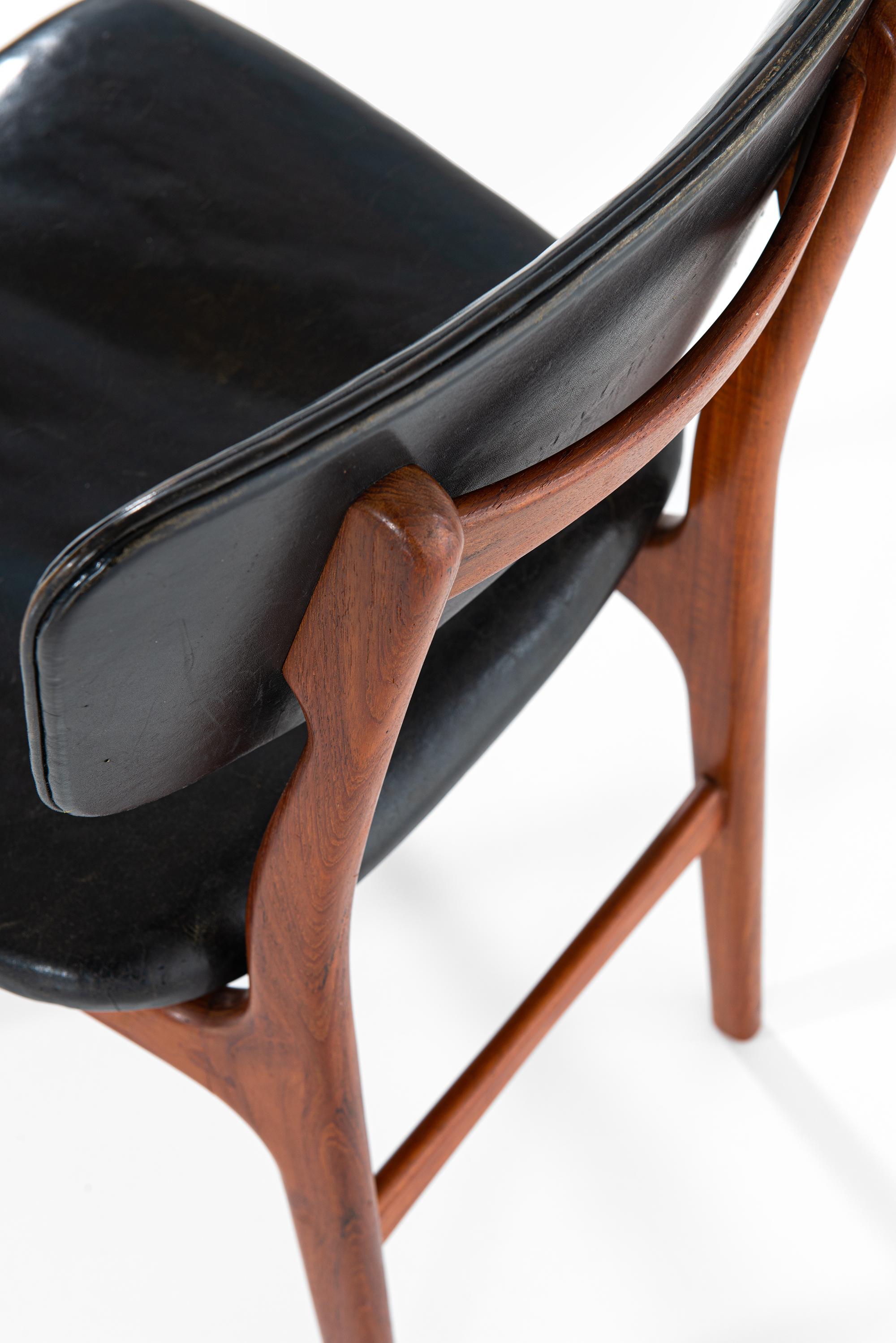 Leather Gustav Bertelsen Dining Chairs by Gustav Bertelsen in Denmark