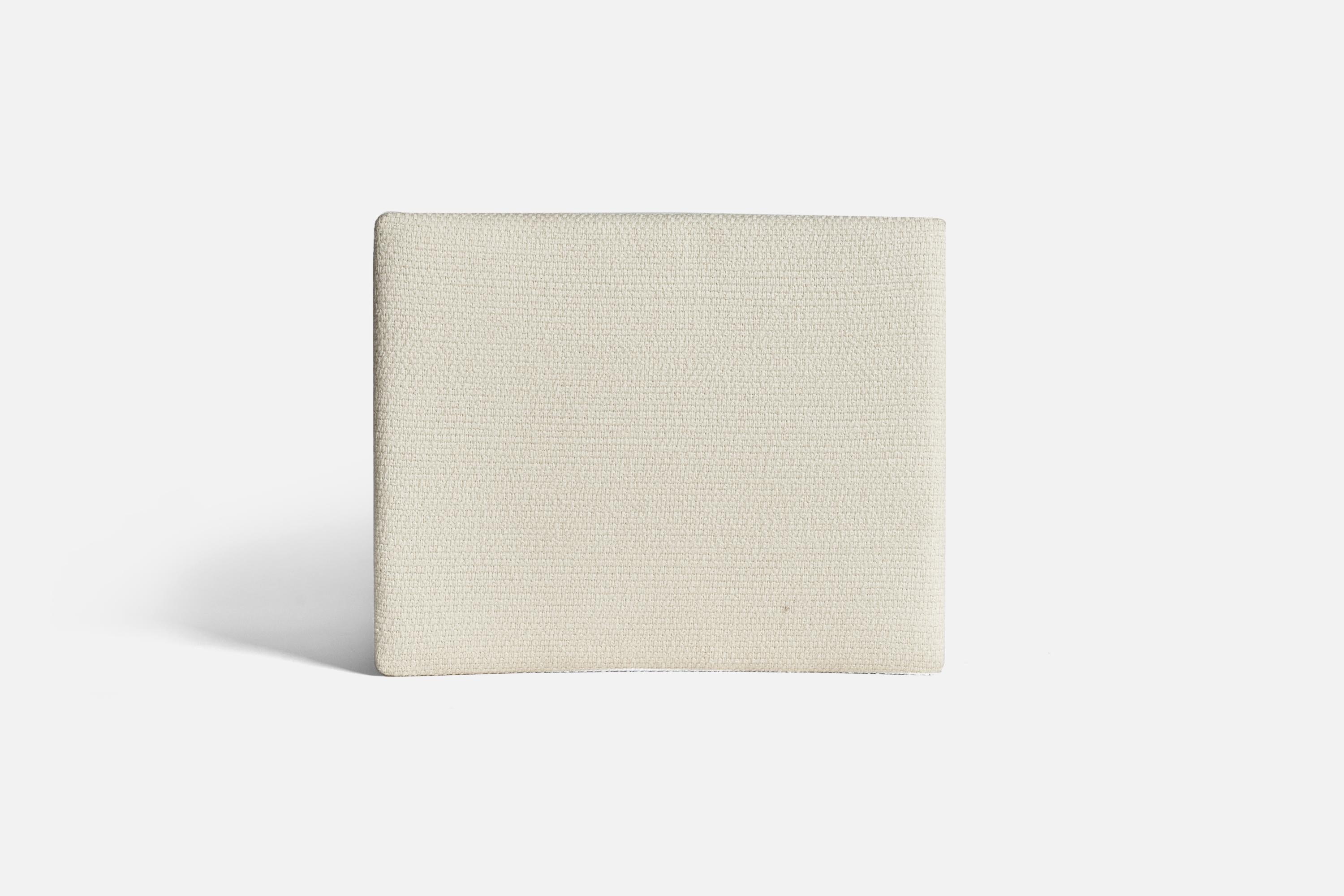Gustav Bertelsen, Pair of Stools, Solid Teak, White Fabric, Denmark, 1950s In Good Condition For Sale In High Point, NC