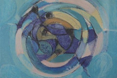 Gustav Bolin, Composition, Lithographie en couleurs, 1970, Encadré