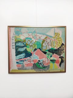 Œuvre d'origine signée par Gustav Bolin pour la galerie Eklund, années 1980