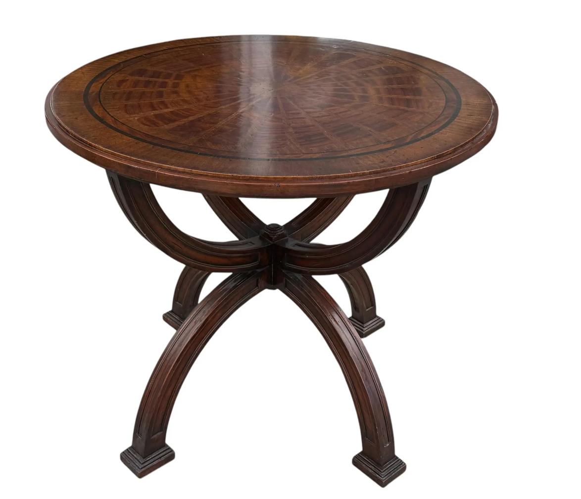 Rustic Gustav Carroll Etruscan Fruitwood Round Side Table For Sale
