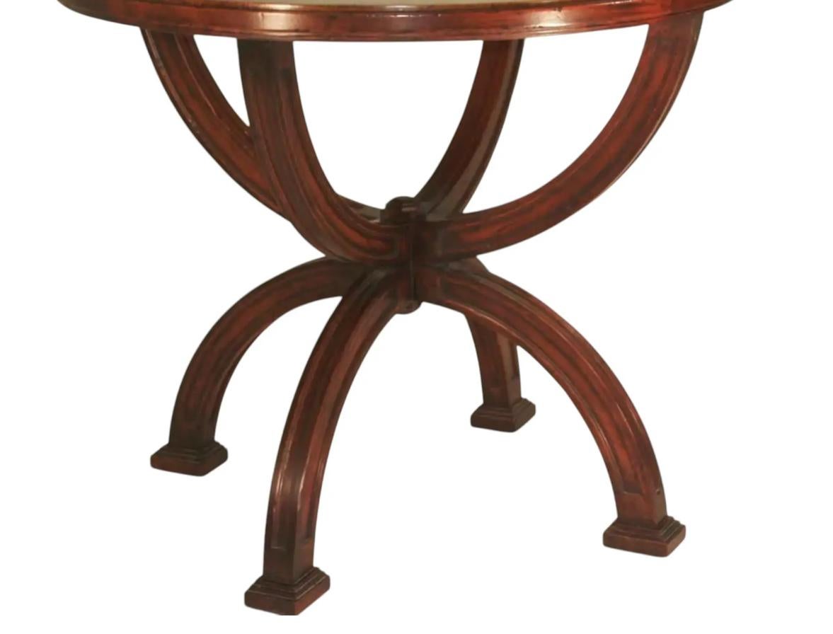 American Gustav Carroll Etruscan Fruitwood Round Side Table For Sale