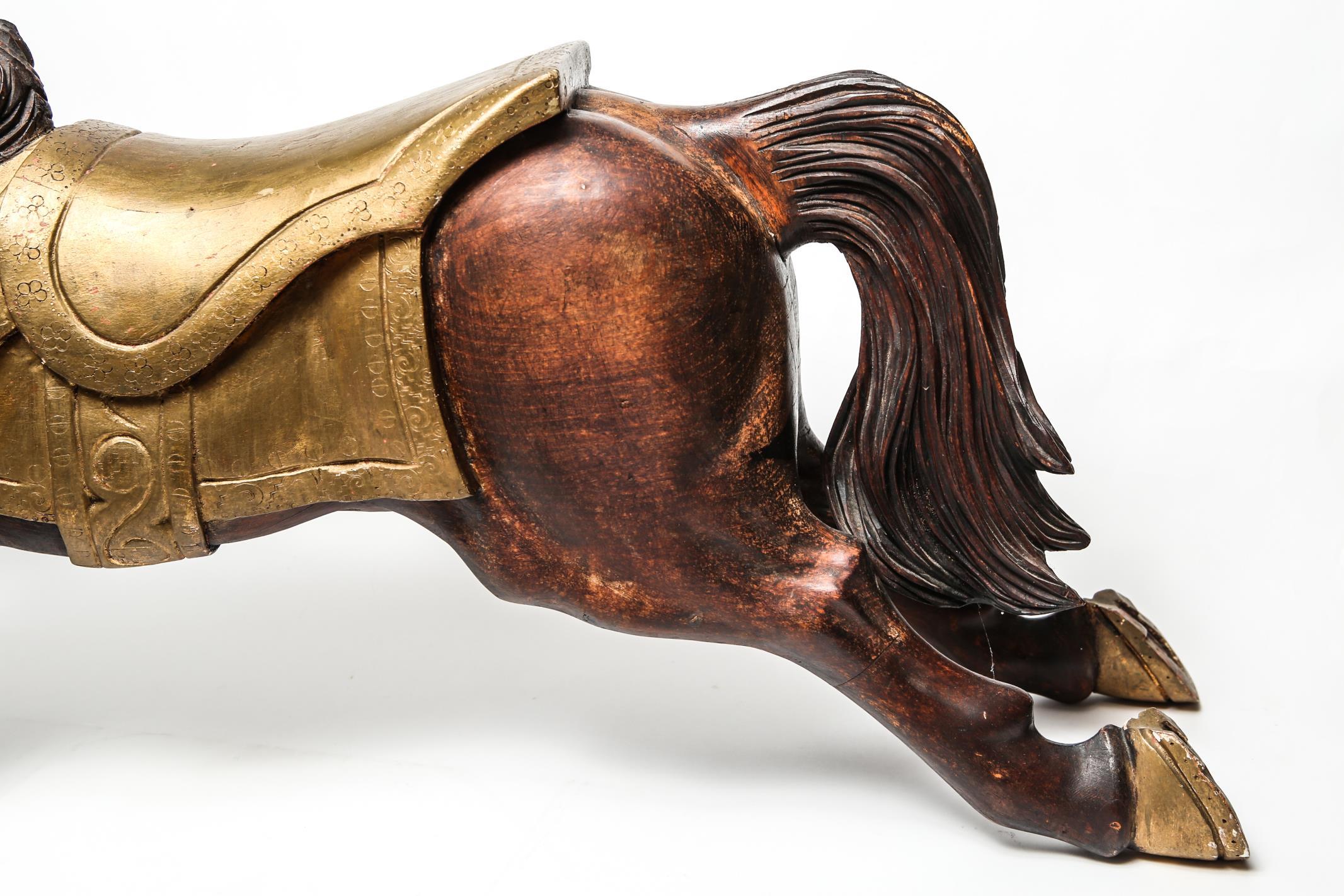 Gustav Dentzel-Manner Carved Giltwood Carousel Horse 1
