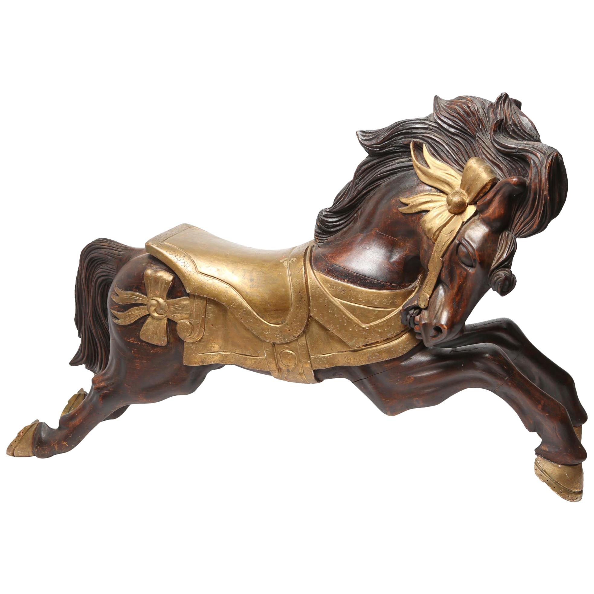 Gustav Dentzel-Manner Carved Giltwood Carousel Horse
