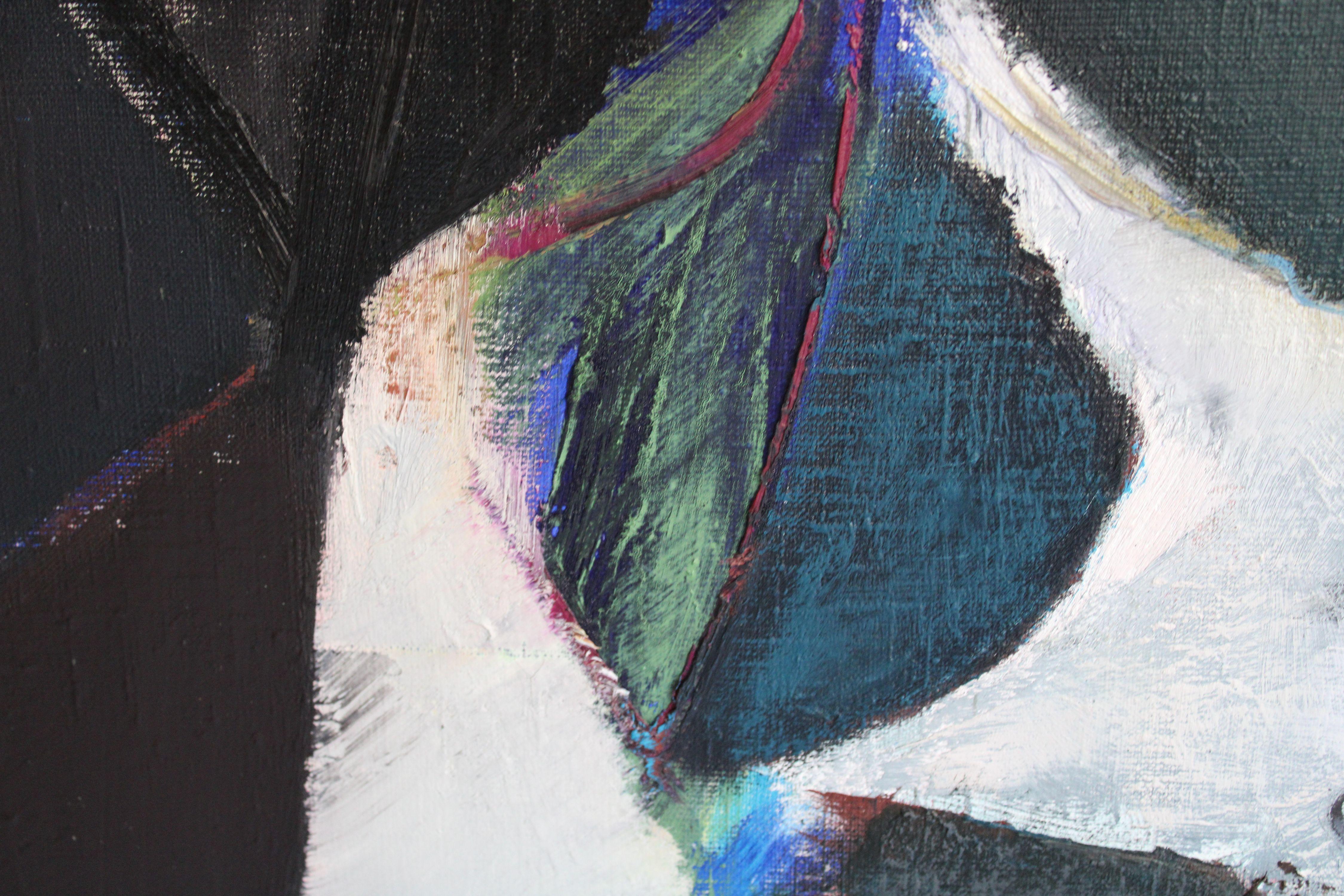 Papierdrachen auf Papier. 2003, Leinwand, Öl, 120x180 cm (Schwarz), Abstract Painting, von Gustav Filipsons 