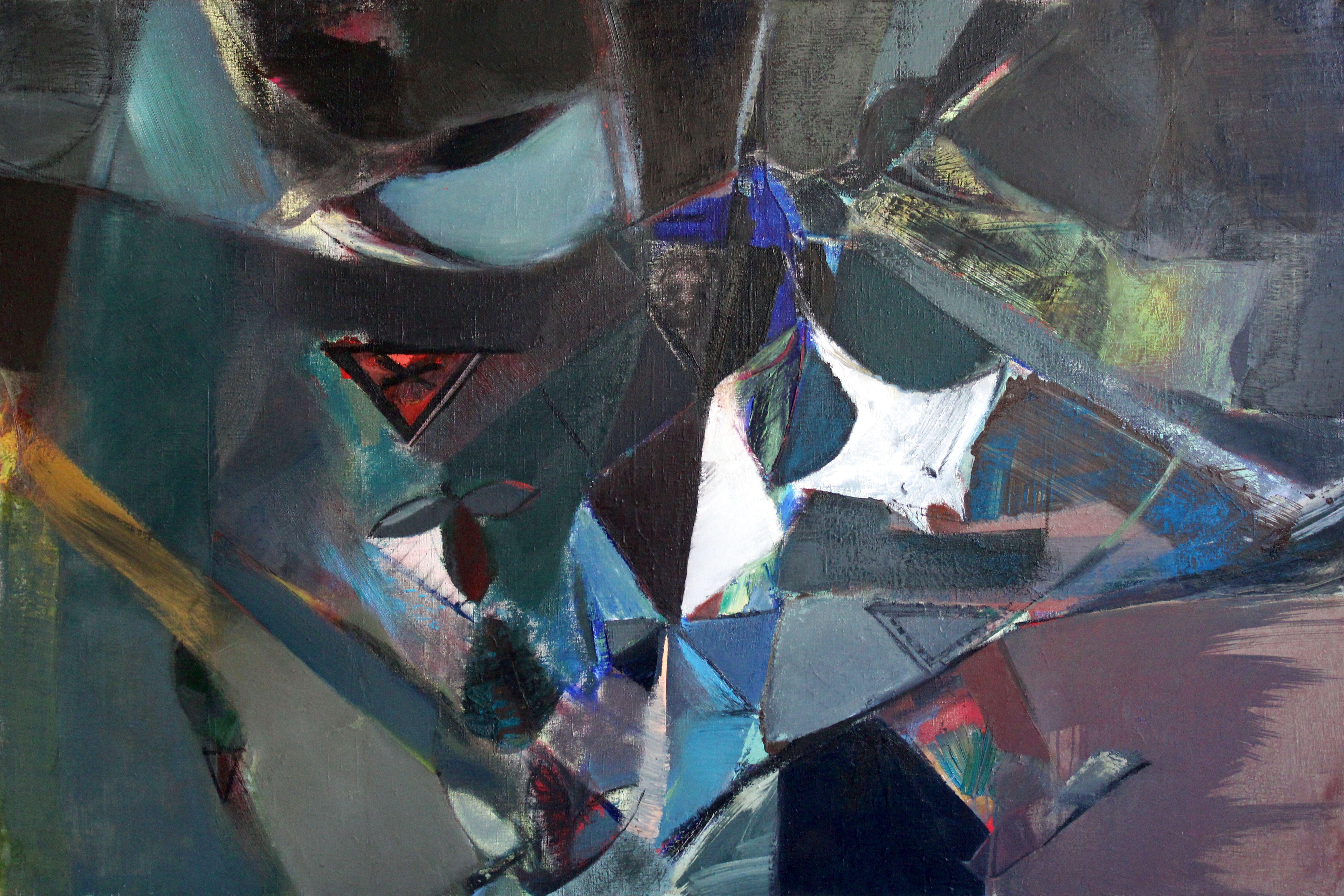 Gustav Filipsons  Abstract Painting – Papierdrachen auf Papier. 2003, Leinwand, Öl, 120x180 cm