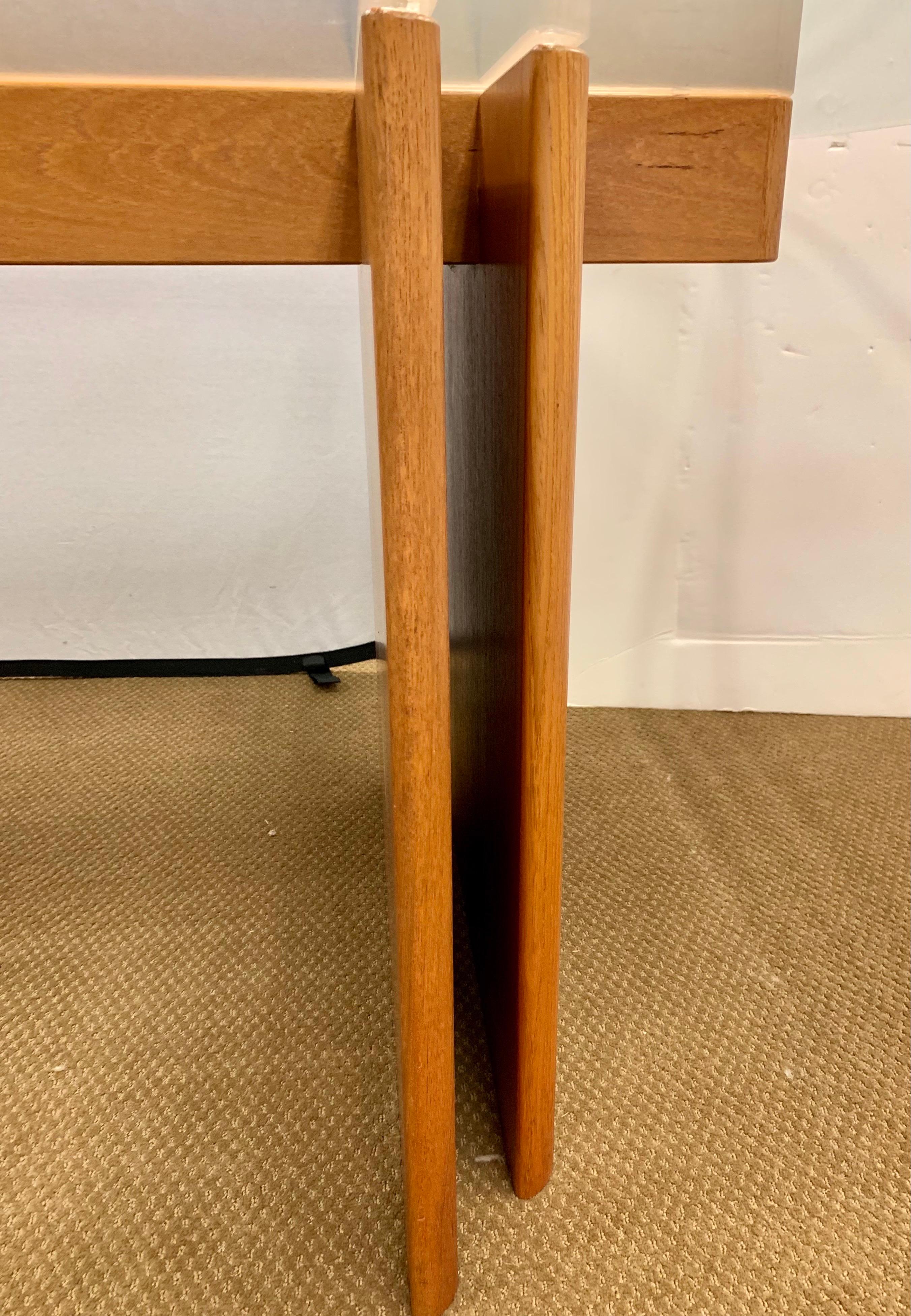 Mid-Century Modern Gustav Gaarde for Trakanten Danish Modern Glass Teak Fishbone Dining Table