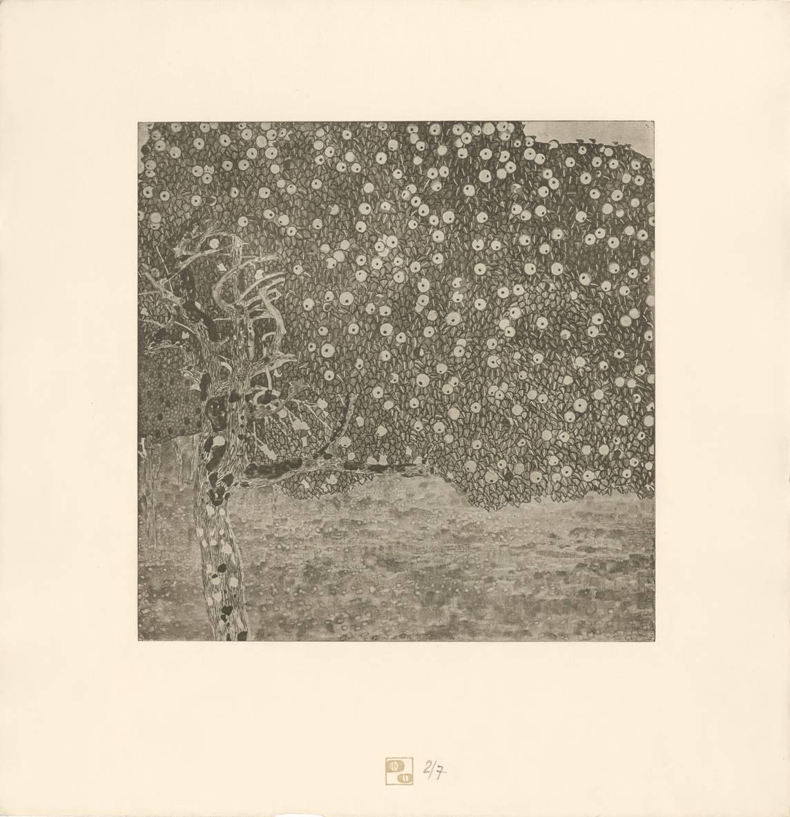 Gustav Klimt & K.K. Hof-und Staatsdruckerei Landscape Print – H.O. Miethke Das Werk Folio „Goldener Apfelbaum“ collotype-Druck