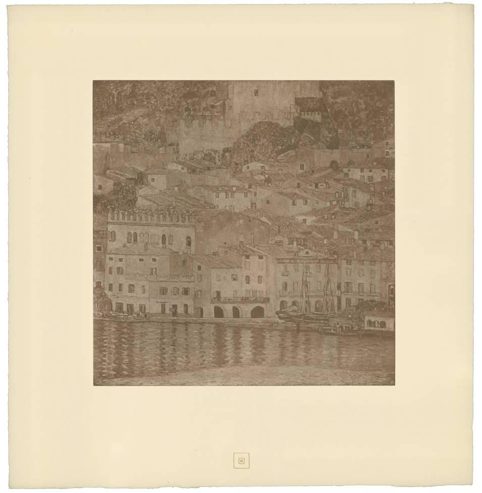 Gustav Klimt & K.K. Hof-und Staatsdruckerei Landscape Print - H.O. Miethke Das Werk folio "Malcesine on Lake Garda" collotype print