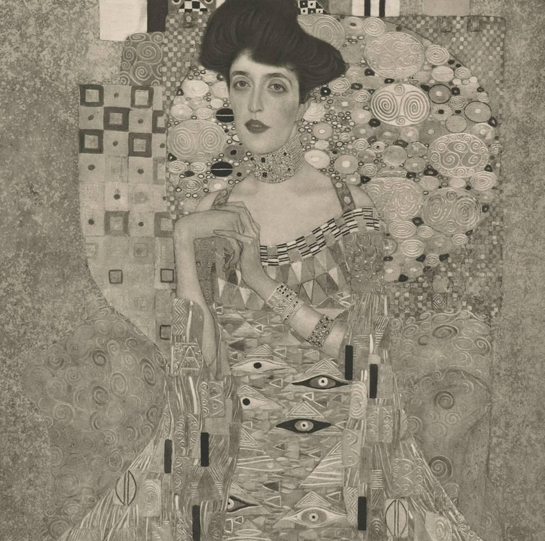 H.O. Impression par collotype « Portrait of Adele Bloch-Bauer » de Miethke Das Werk - Print de Gustav Klimt & K.K. Hof-und Staatsdruckerei