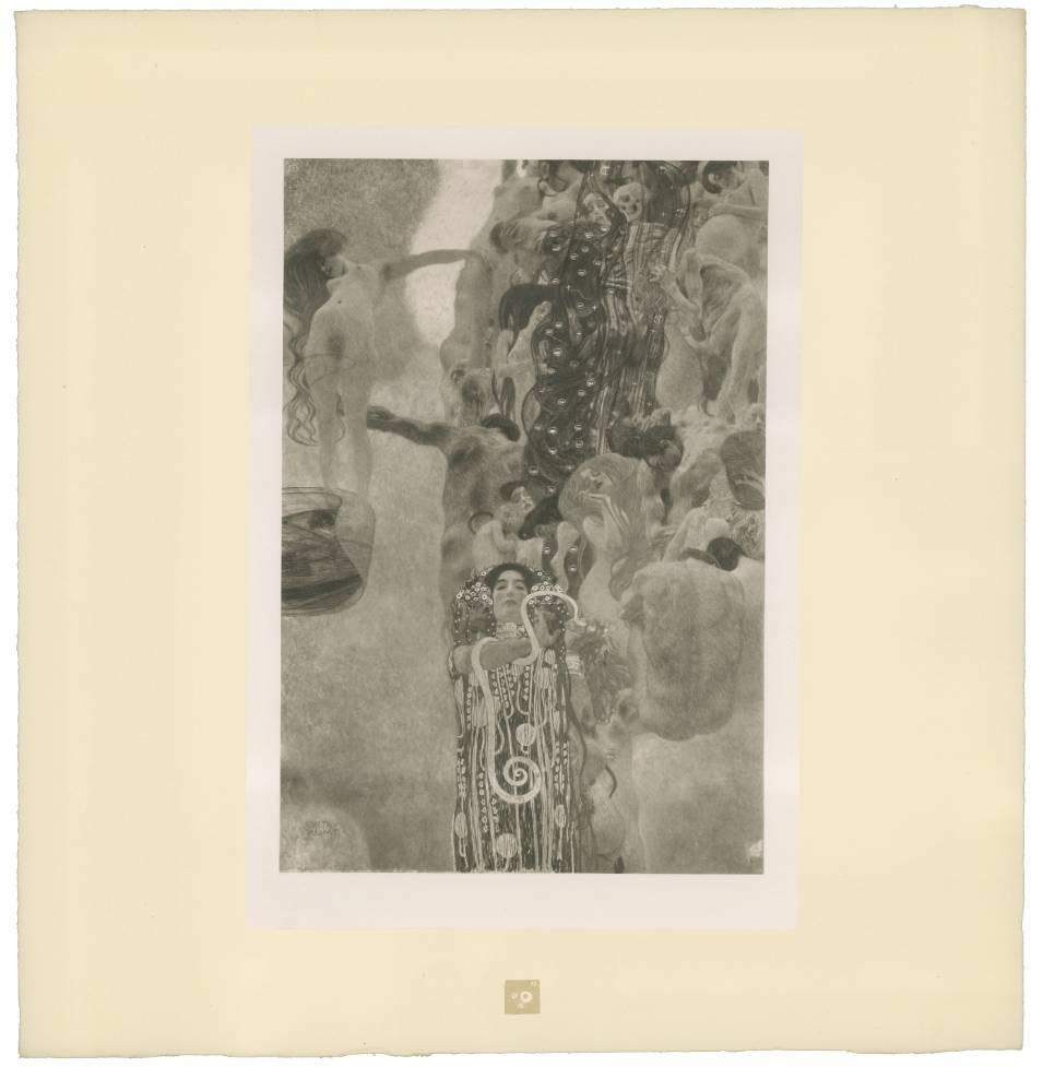 Gustav Klimt & K.K. Hof-und Staatsdruckerei Figurative Print – H.O. Miethke Das Werk folio „University of Vienna Murals“ 3 collotype-Drucke