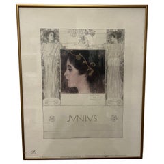 Gustav Klimt JUNIUS Art Nouveau Framed Print, Collection Verge Nouvelles France
