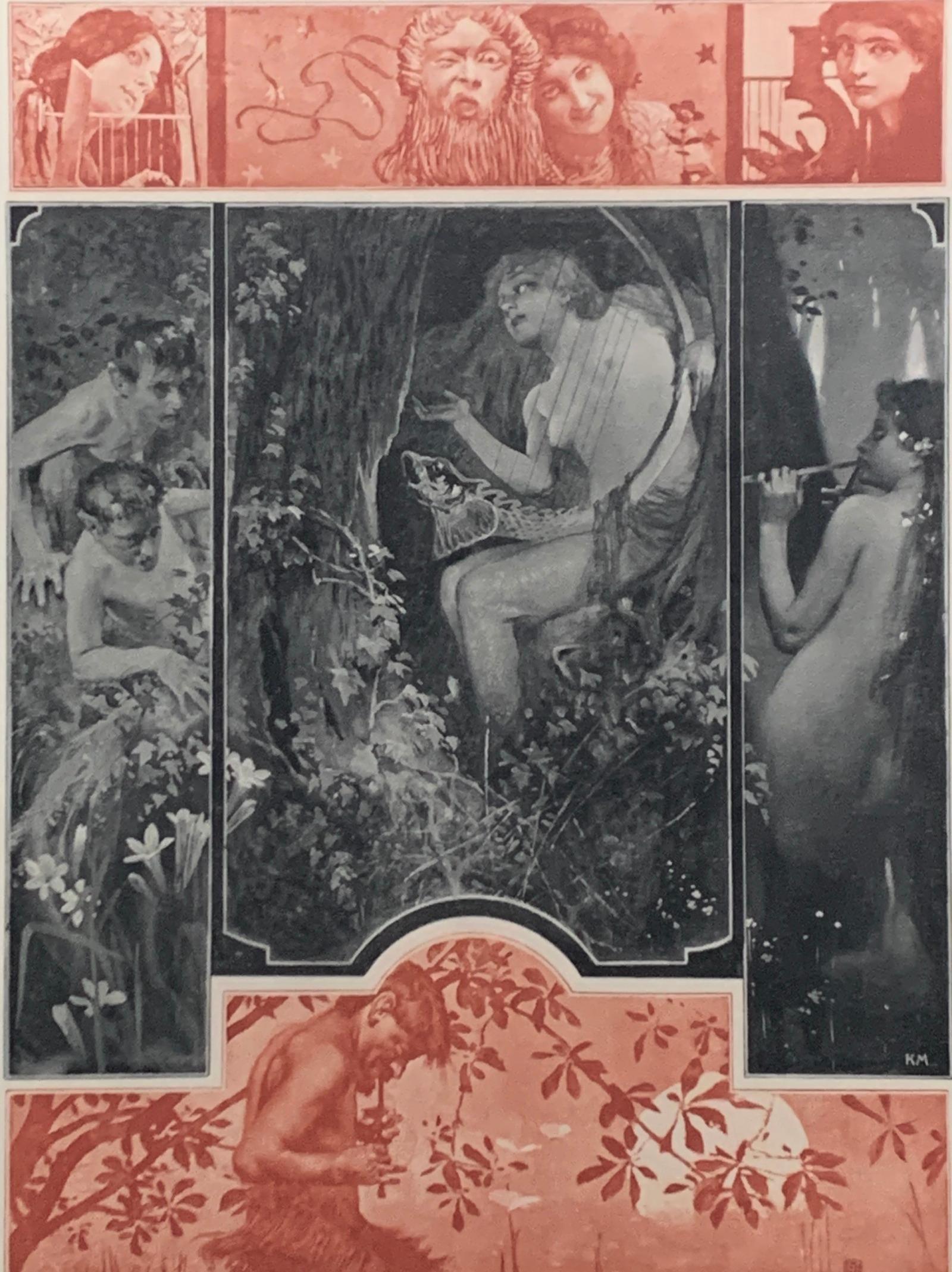 Allegorien, volumes 1-7 - Art Deco Print by Gustav Klimt