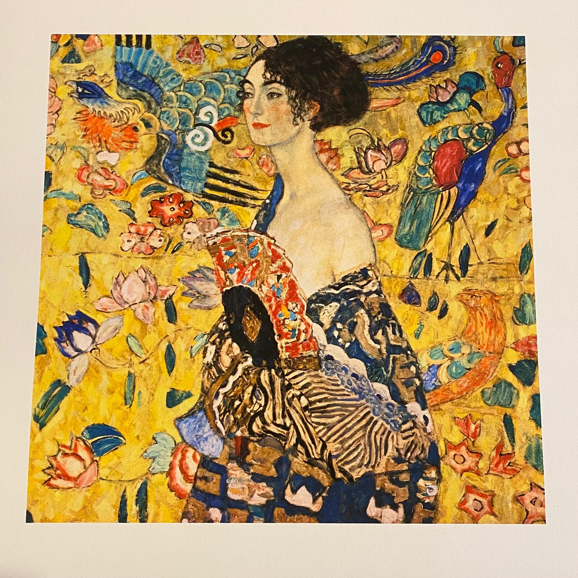 Dame mit Fächer Giclee  - Print by Gustav Klimt