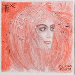 Jugendstil-Lithographie „Die Hexe“ von Gustav Klimt für Ver Sacrum, „Die Hexe“