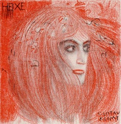 Antique "Die Hexe" Art Nouveau Lithograph by Gustav Klimt for Ver Sacrum