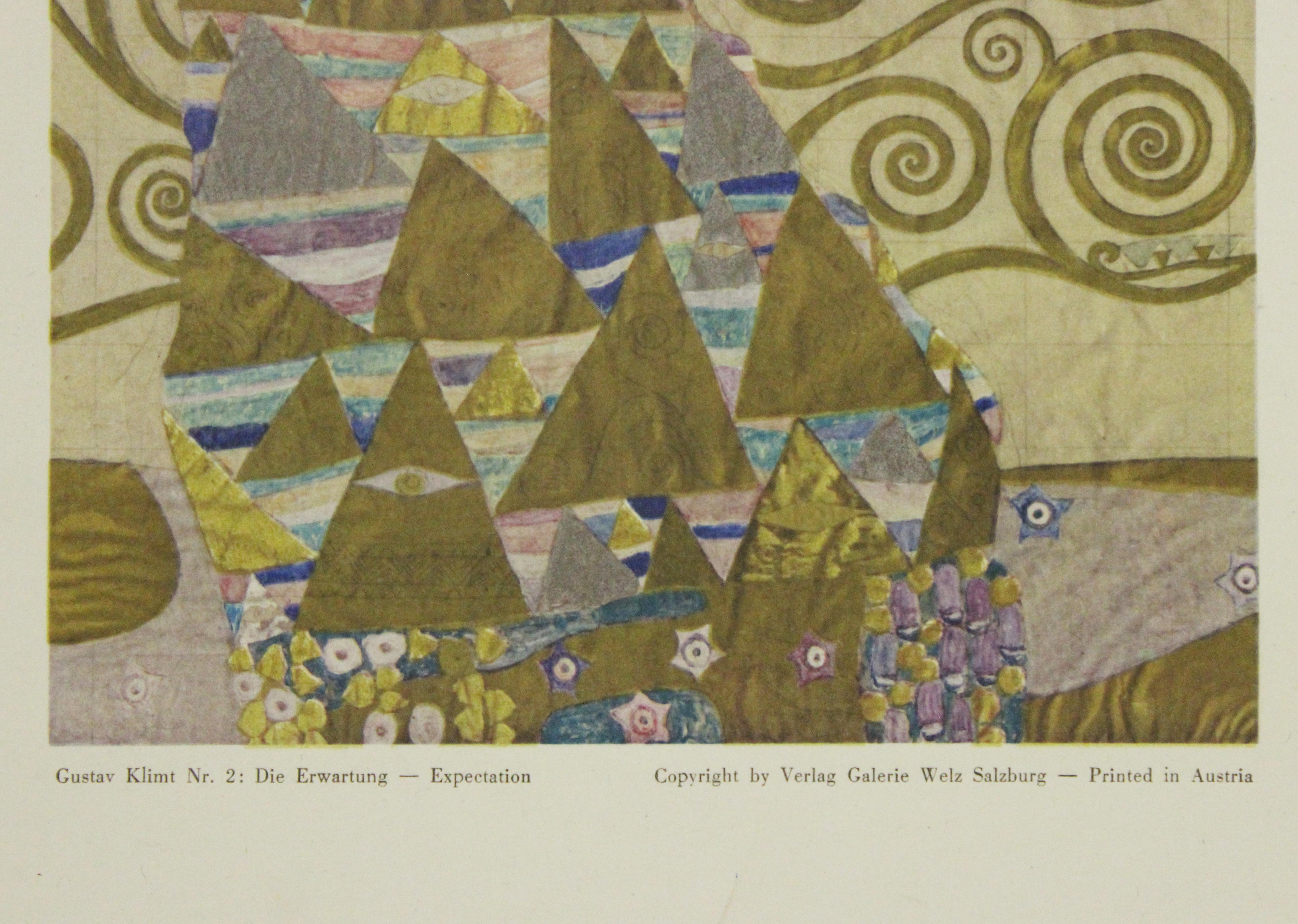 Attente - Affiche métallique. Imprimé en Autriche - Print de Gustav Klimt