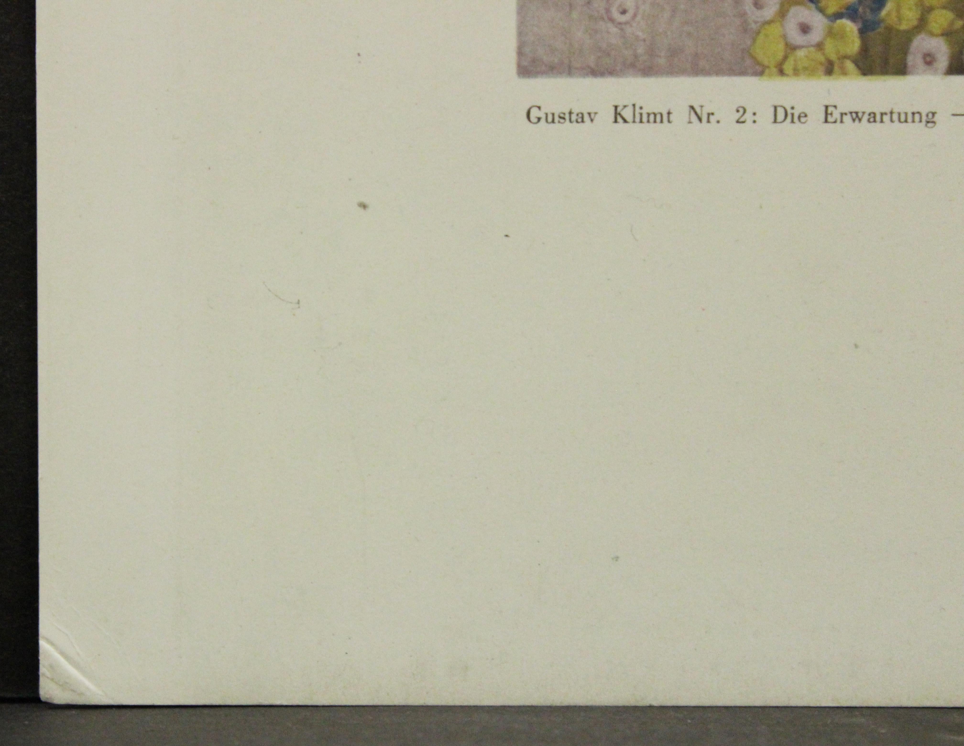 Attente - Affiche métallique. Imprimé en Autriche - Beige Portrait Print par Gustav Klimt