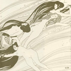 Jugendstil-Lithographie „Fischblut“ von Gustav Klimt für VerSacrum