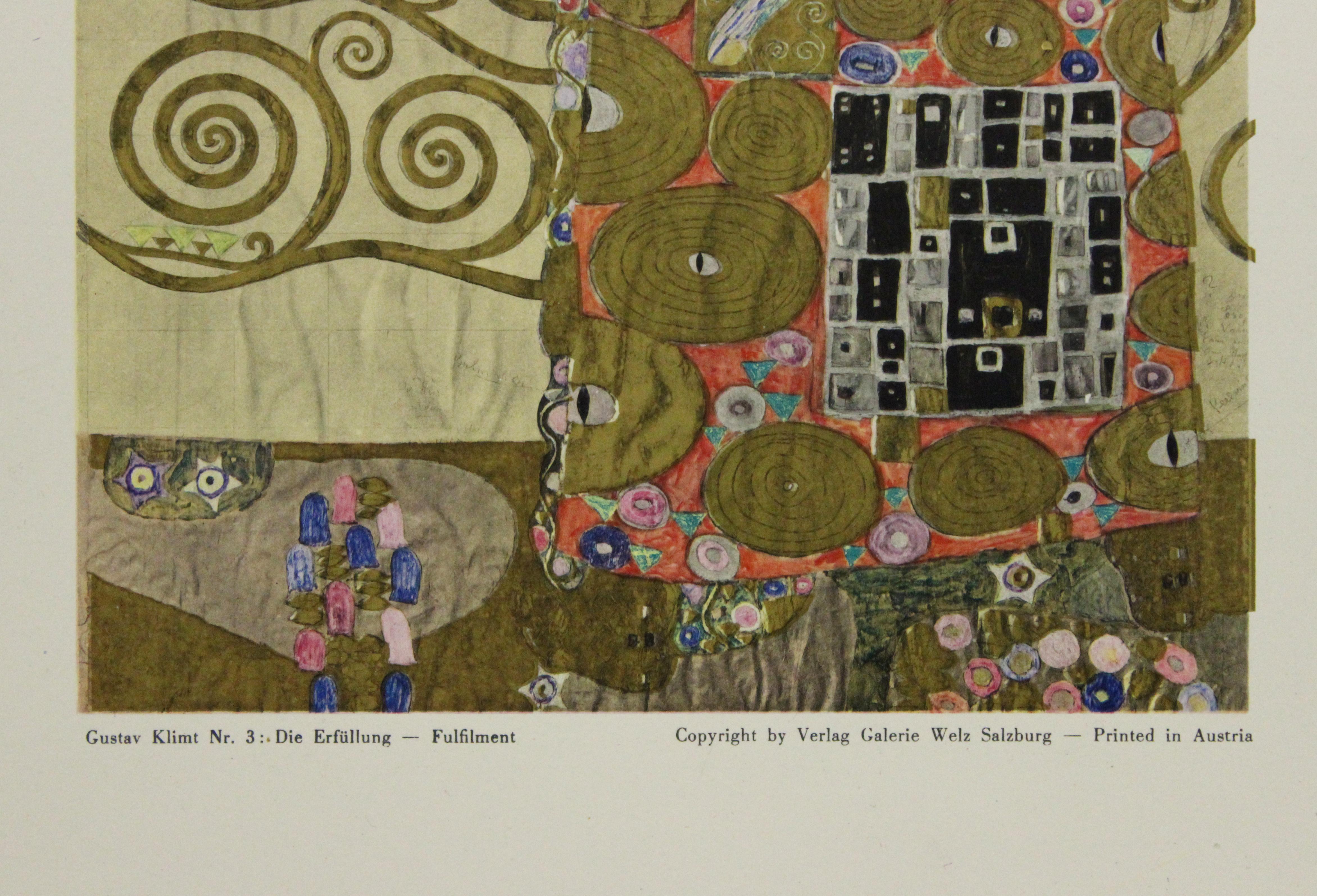 Affiche Fulfilment-Metallic. Imprimé en Autriche  - Print de Gustav Klimt