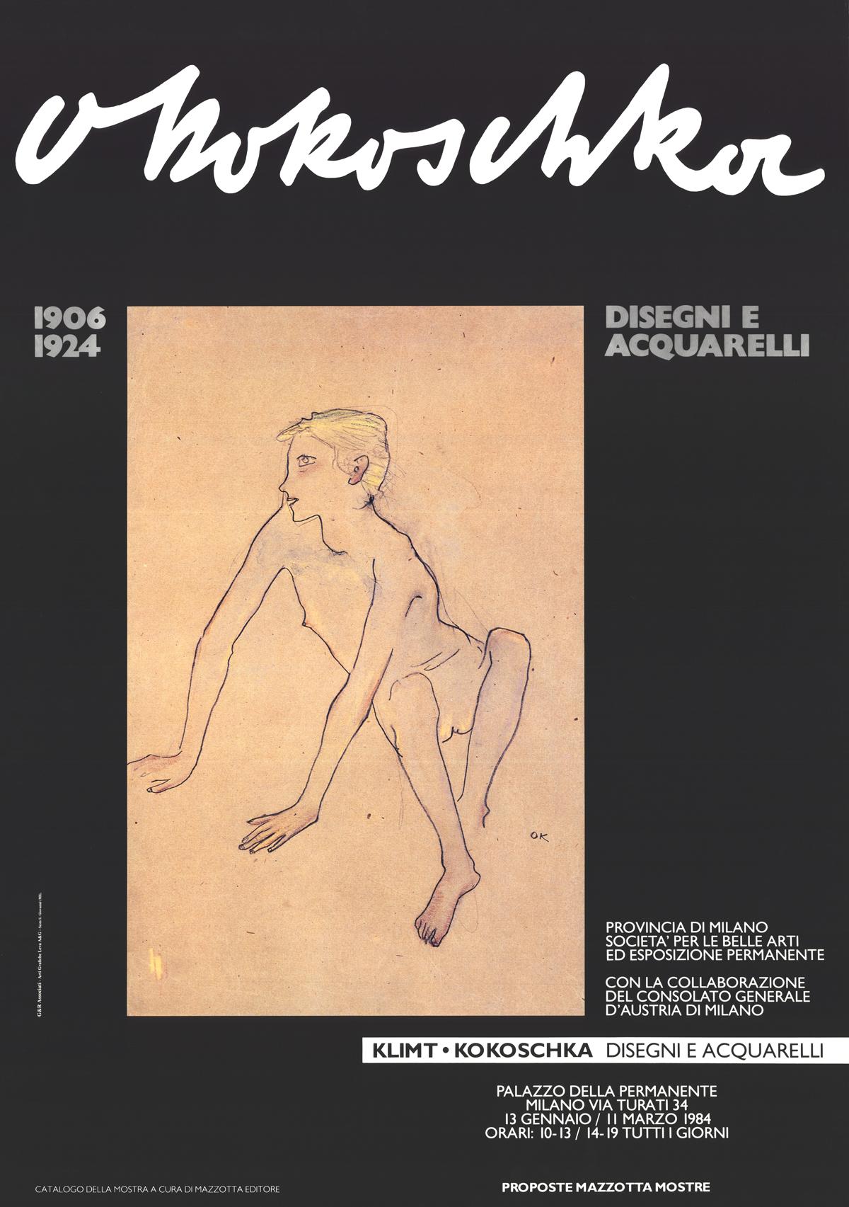 Gustav Klimt-Drawings and Watercolours-38.5" x 27"-Poster-1983-Brown, Black
