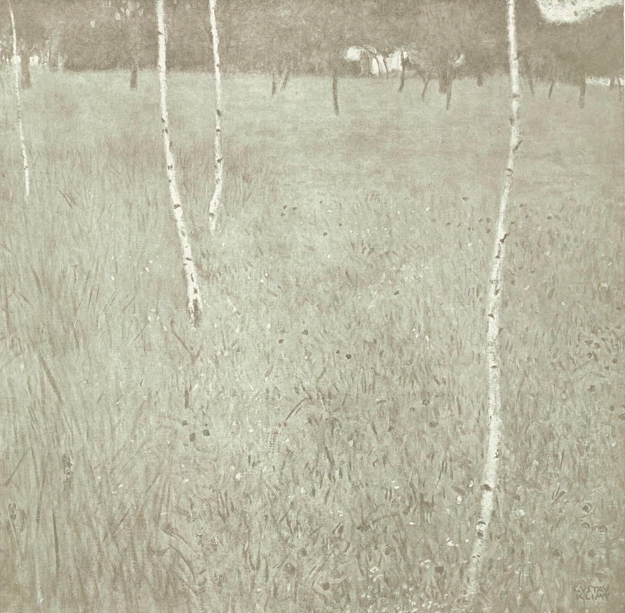 Gustav Klimt, Farmhouse with Birches, The Work of Gustav Klimt, 1918 (after)