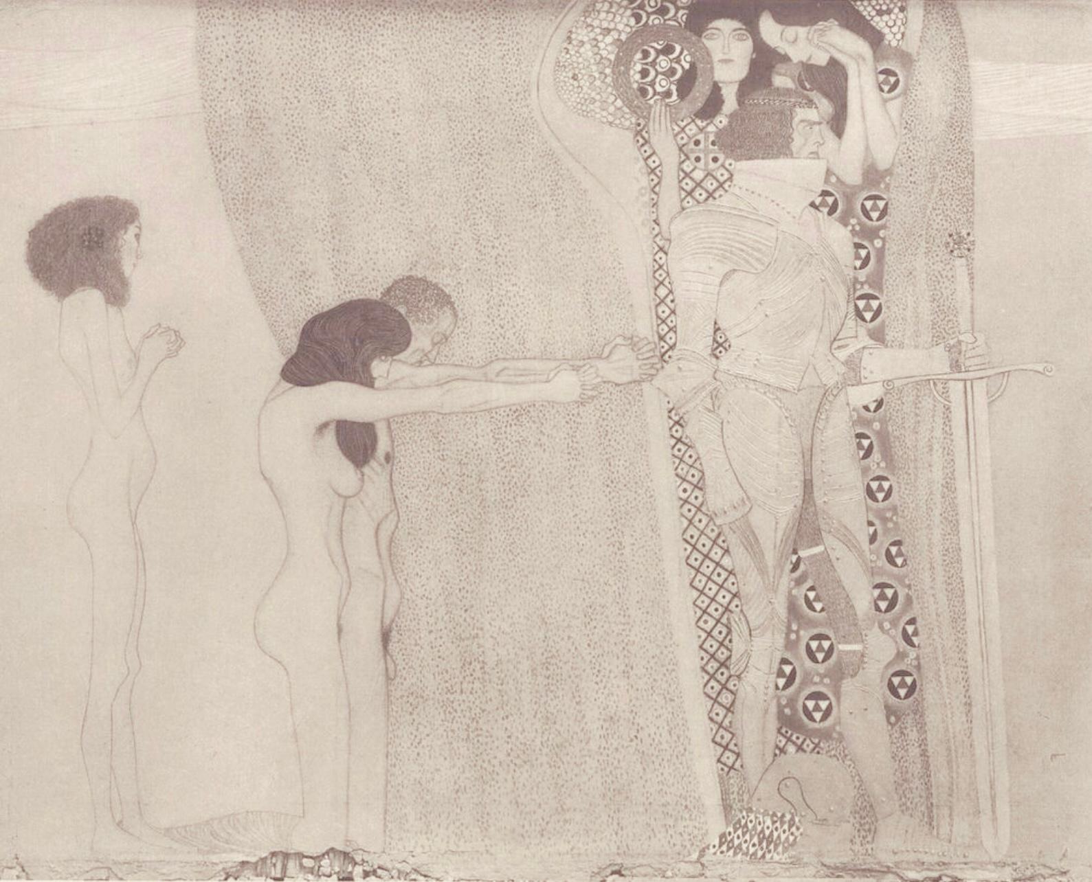 Gustav Klimt, Fragments from the Beethoven Frieze, 1918 (after) For Sale 3