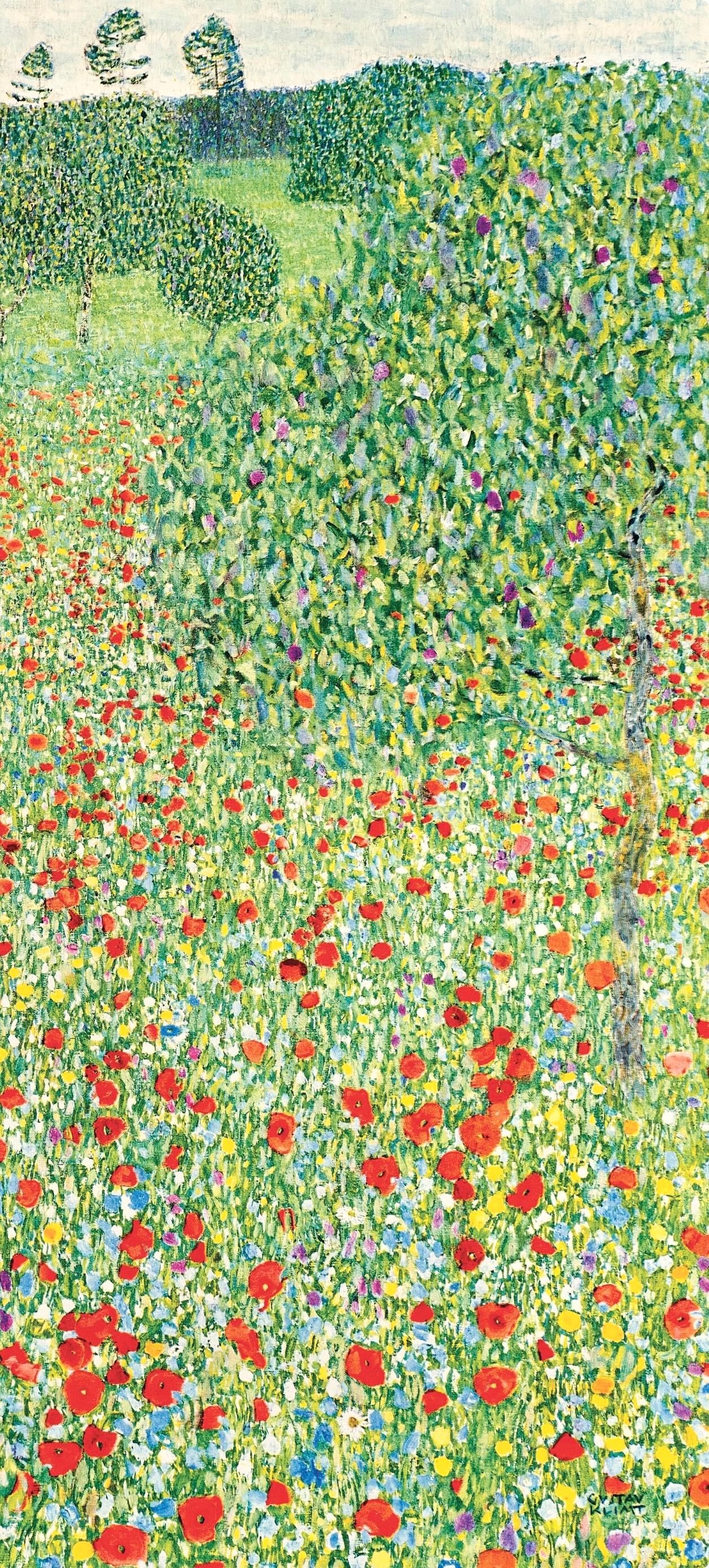 Gustav Klimt, Poppy Meadow, 1931 (after) 1