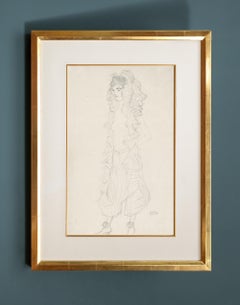 Gustav Klimt "Standing Girl w/Lace Headdress" collotype - Funfundzwanzig folio