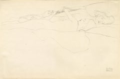 Gustav Klimt "Estudio para serpientes de agua" colotipia del folio Funfundzwanzig