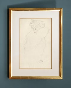 Gustav Klimt "Studio per donna con boa", collotipo da Funfundzwanzig folio