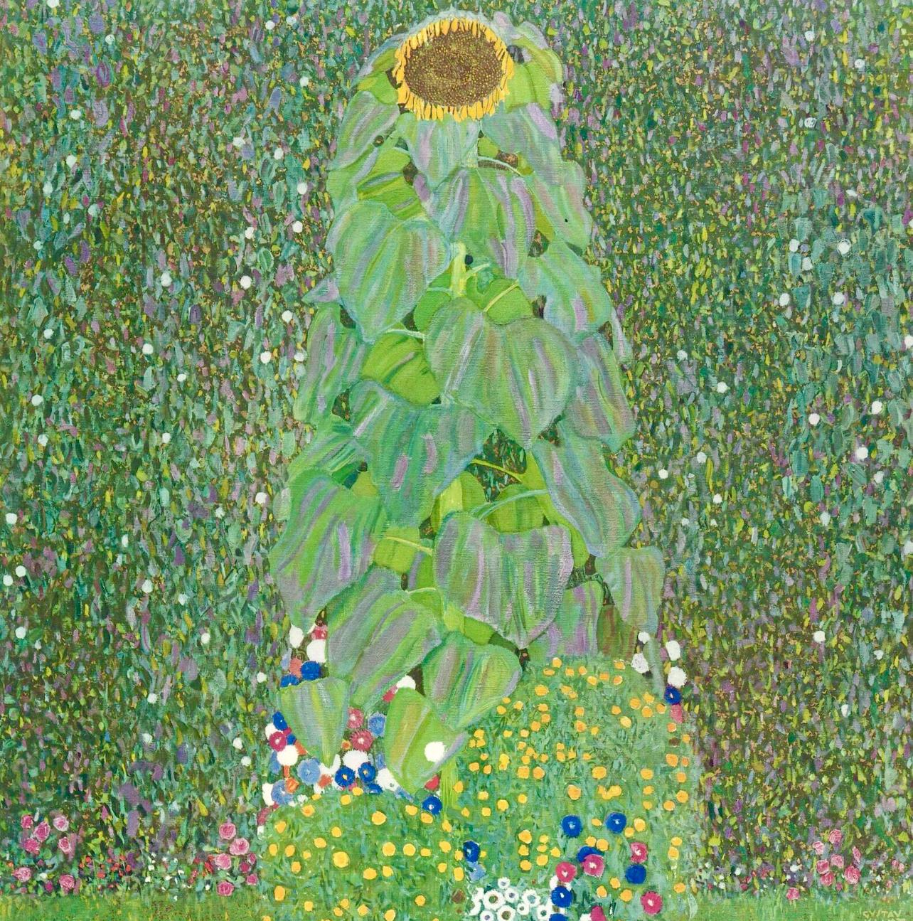 This exquisite heliogravure and collotype after Gustav Klimt (1862–1918), titled Sonnenblume (Sunflower), from the folio Das Werk von Gustav Klimt (The Work of Gustav Klimt), originates from the 1918 edition published by Kunstverlag Hugo Heller et
