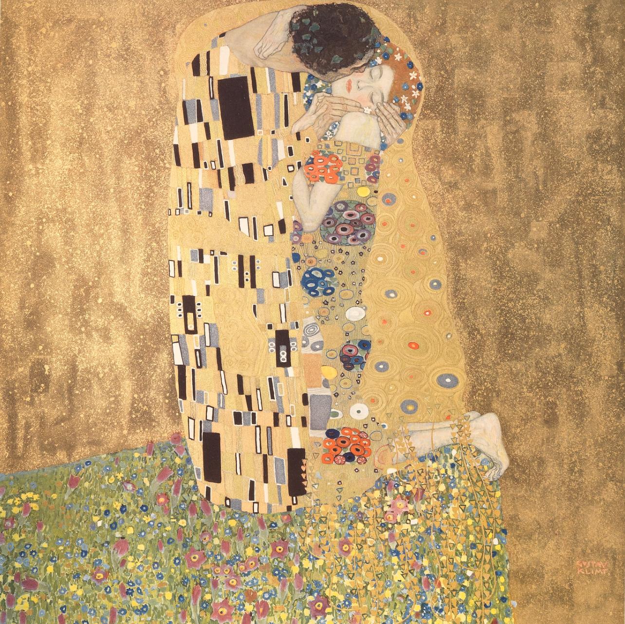 Gustav Klimt, Le Baiser, extrait de L'œuvre de Gustav Klimt, 1918 (after)