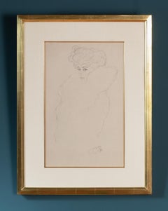 Gustav Klimt "Woman in Boa" collotype from Funfundzwanzig Handzeichnungen