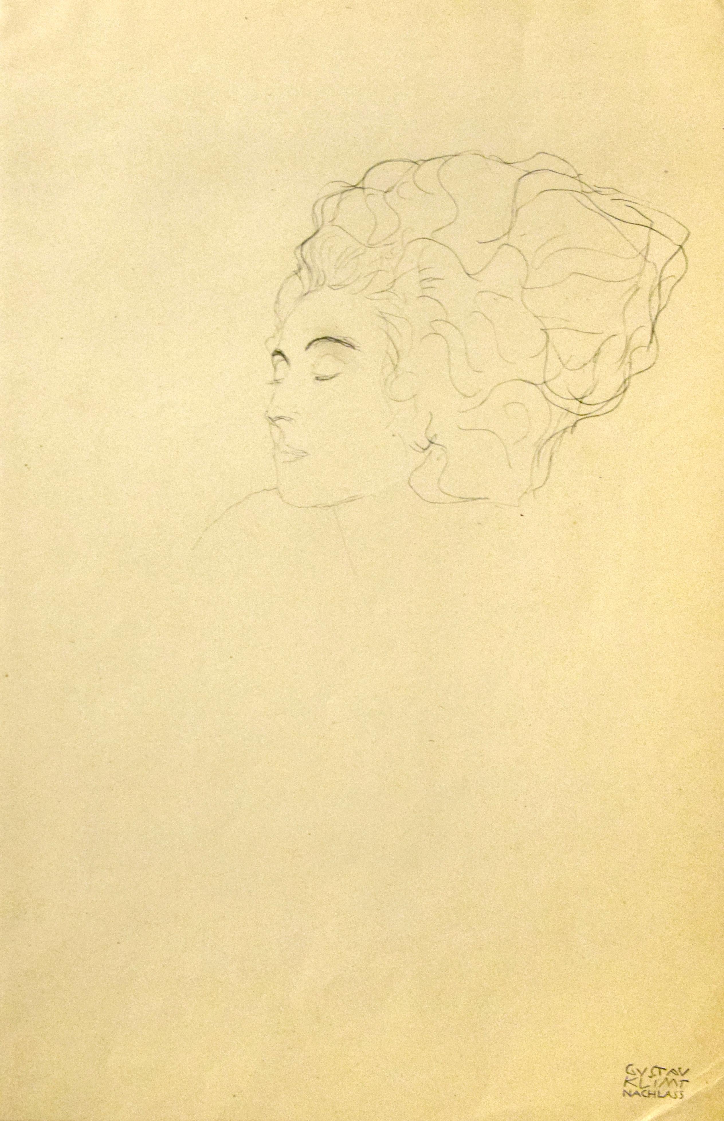 (after) Gustav Klimt Portrait Print - Head Study
