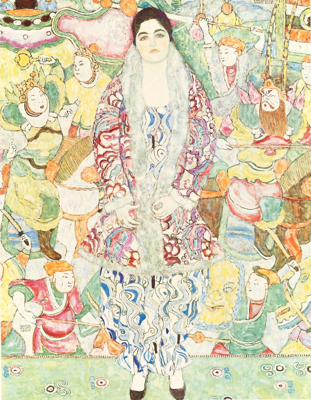 Heliograbado, colotipia, tintas metálicas sobre papel vélin. Tamaño del papel: 18,86 x 17,91 pulgadas; tamaño de la imagen: 12,48 x 9,69 pulgadas. Inscripción: Firmada en la plancha y sin numerar, tal como se emitió. Notas: Del folio, Gustav Klimt,