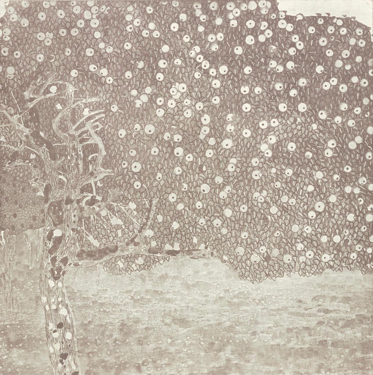 Héliogravure, collotype vélin paper. Paper Size: 18.23 x 17.32 inches; image size: 11.85 x 11.73 inches. Inscription: Signed in the plate and unnumbered, as issued. Notes: From the folio, Das Werk von Gustav Klimt, 1918. Published by Kunstverlag