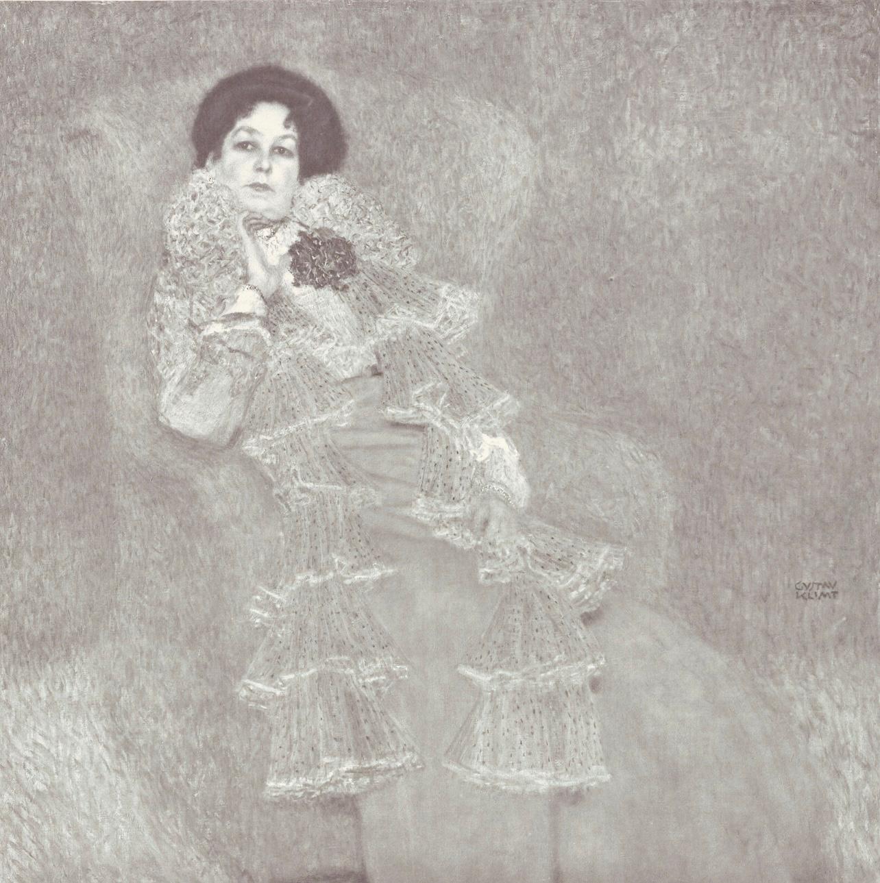 Héliograbado, colotipia papel vélin. Tamaño del papel: 18,23 x 17,32 pulgadas; tamaño de la imagen: 13,78 x 13,31 pulgadas. Inscripción: Firmada en la plancha y sin numerar, tal como se emitió. Notas: Del folio Das Werk von Gustav Klimt, 1918.
