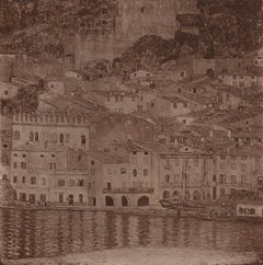 Malcesine on Lake Garda by Gustav Klimt, Das Werk landscape collotype, 1908-1912