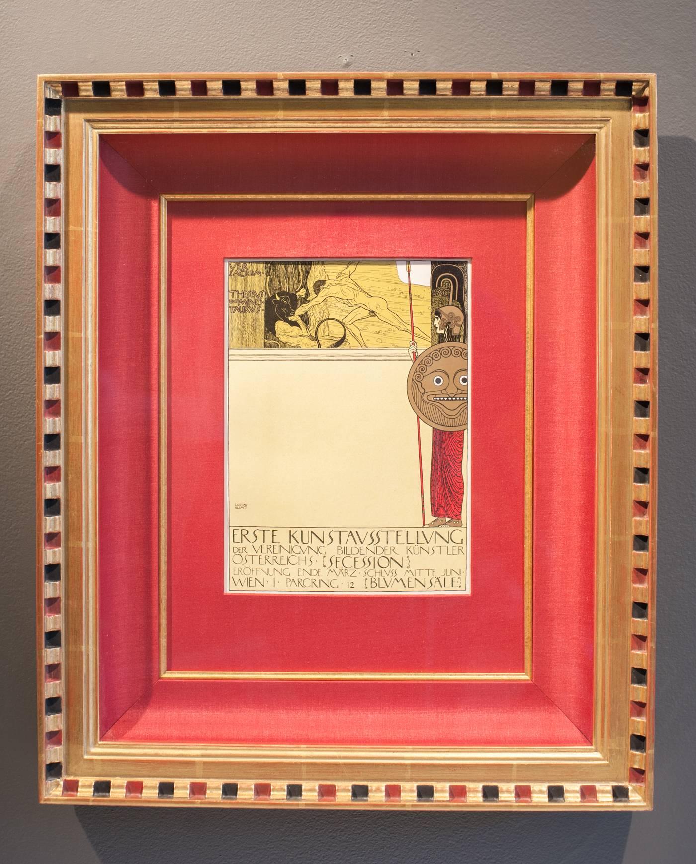 Ottokar Mascha Folio, Tafel 8: „Poster für die Ausstellung der 1. Wiener Secessionsausstellung“ – Print von Gustav Klimt