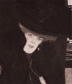 Ritratto di signora in rosso e nero di Gustav Klimt, collotype Das Werk, 1908-1912