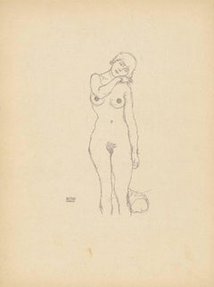 Sketch No. 12 after Gustav Klimt, 1922 lithograph