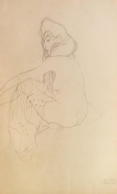 Studie über die „Danae“ – 1910er Jahre – Gustav Klimt – Lithographie – Moderne Kunst